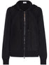 zip-up hooded cardigan